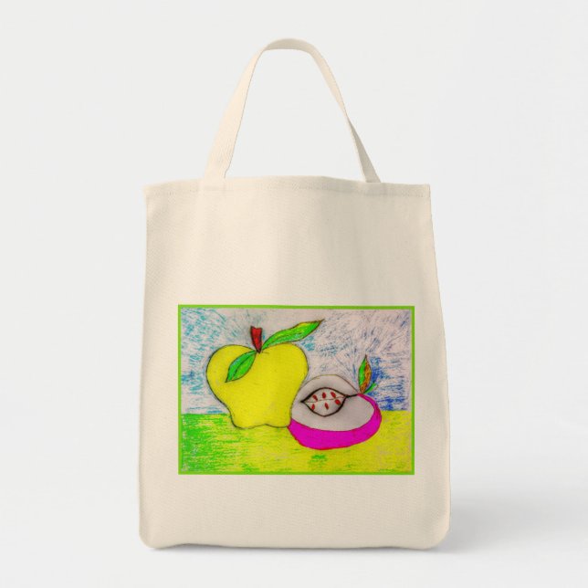 Pop Art Apples Canvas Tote (Front)