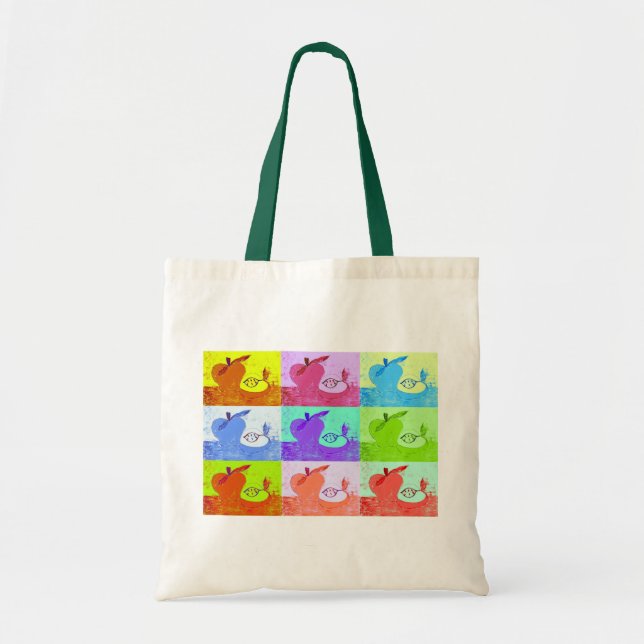 Pop Art Apples Canvas Tote Bag (Front)