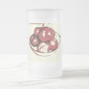 Pop Art Apples Frosted Glass Beer Mug