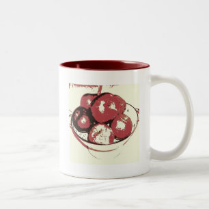 Pop Art Apples Two-Tone Coffee Mug