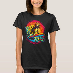 Pop Art Artist Design Beagle Dog Surf T-Shirt