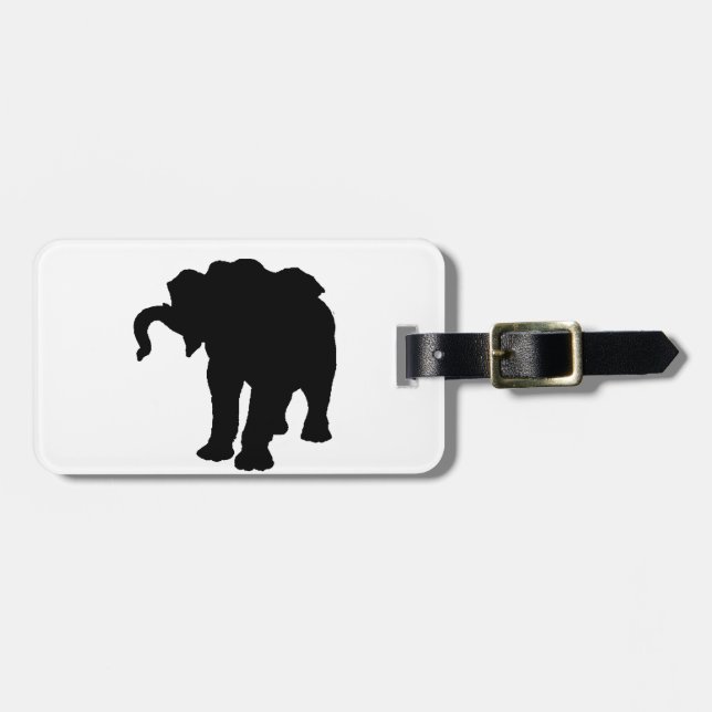 Pop Art Baby Elephant Silhouette Luggage Tag (Front Horizontal)