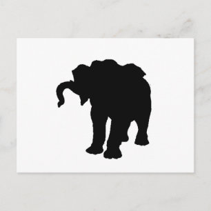Pop Art Baby Elephant Silhouette Postcard