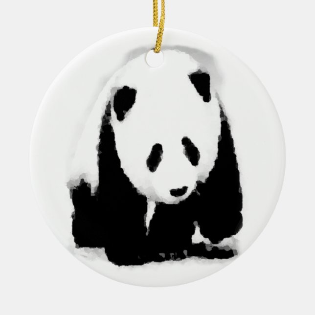 Pop Art Baby Panda Ceramic Tree Decoration (Front)