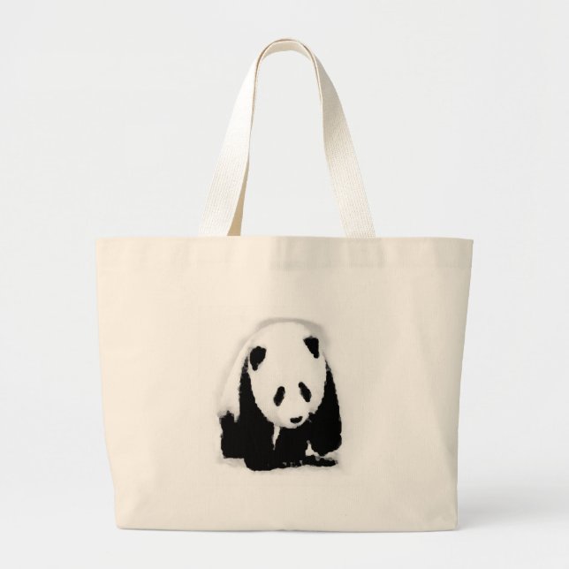 Pop Art Baby Panda Large Tote Bag (Front)
