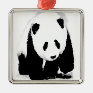 Pop Art Baby Panda Metal Tree Decoration