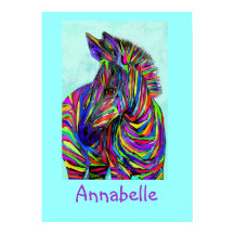 pop art baby zebra personalizable poster