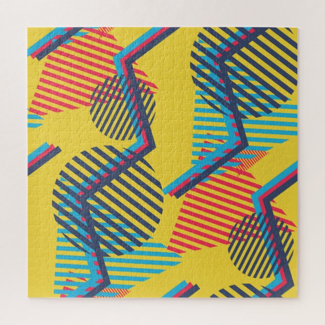 Pop art background, abstract geometric texture. jigsaw puzzle (Vertical)