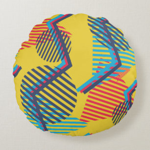 Pop art background, abstract geometric texture. round cushion