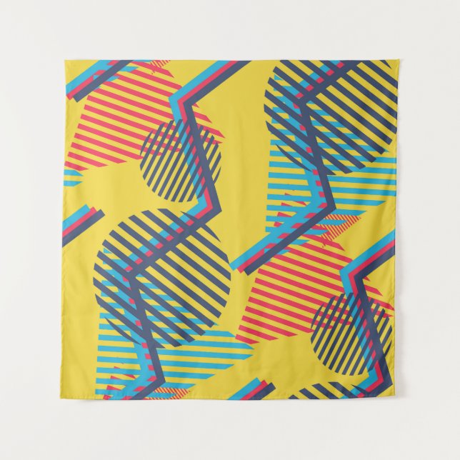 Pop art background, abstract geometric texture. tapestry (Front)