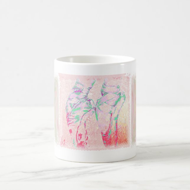 Pop Art Ballet Pointe Shoe Drawing Mug (Center)