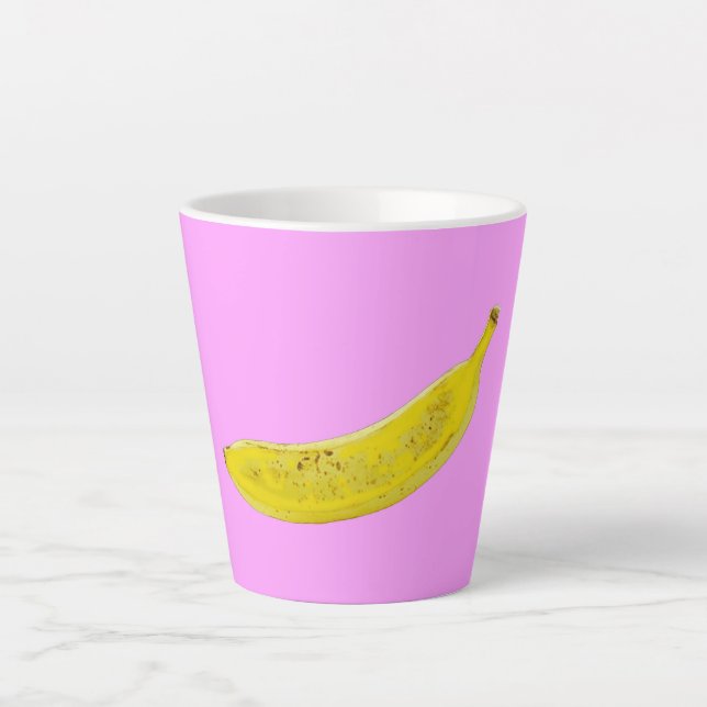 Pop Art Banana in yellow  Latte Mug (Front)