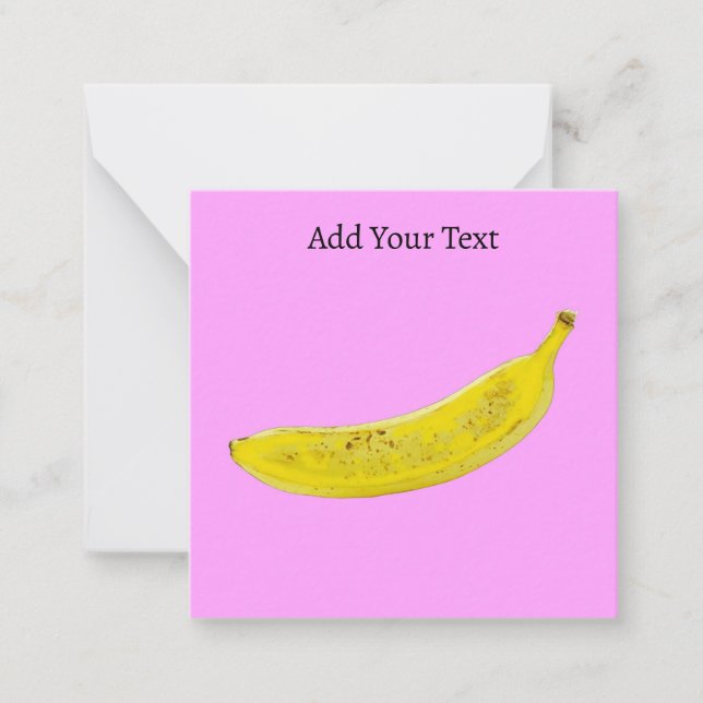 Pop Art Banana Pink Background Personalised Card (Front)