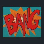 Pop Art | BANG | Wood Wall Art | 10"x8"<br><div class="desc">BANG!

Vintage-style comic book typography.

Created by digitally mimicking the 4-colour process used for printing comic books in the early days.</div>