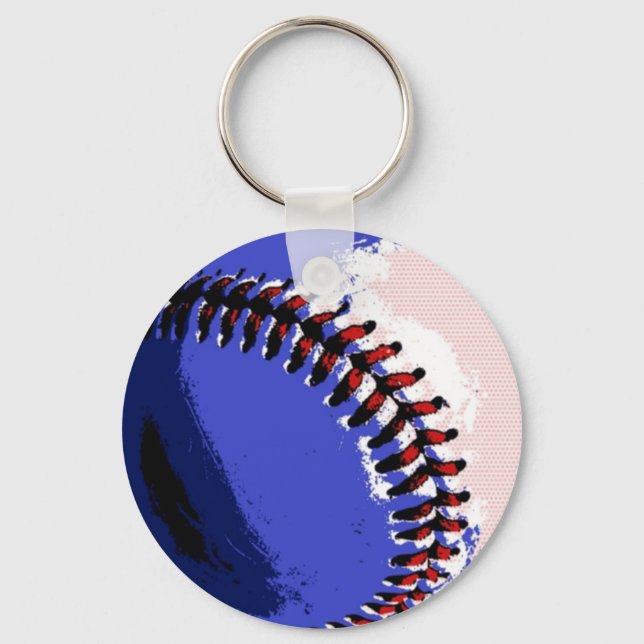 Pop Art Baseball Key Ring (Front)