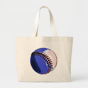 Pop Art Baseball Large Tote Bag