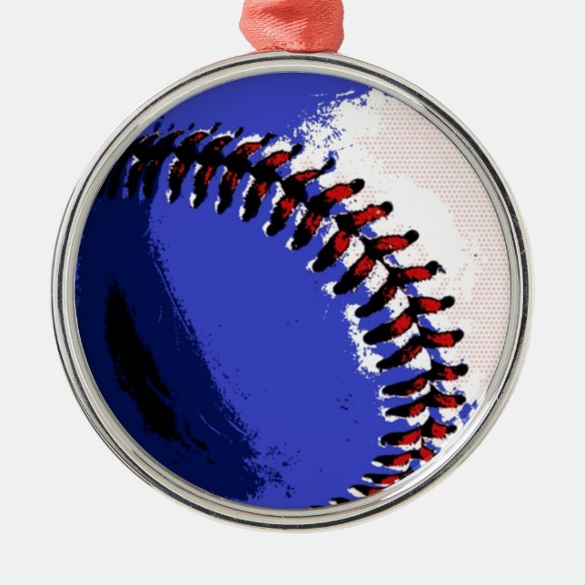 Pop Art Baseball Metal Tree Decoration (Front)