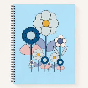 Pop art basic pastel flowers field notebook