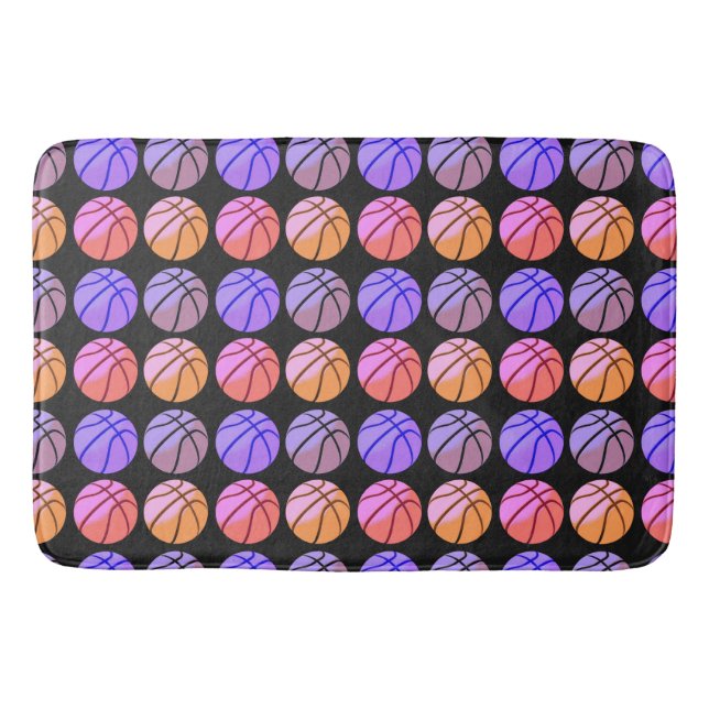 Pop Art Basketball Bath Mat (Front)