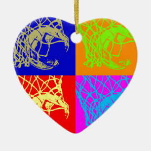 Pop Art Basketball Ceramic Tree Decoration