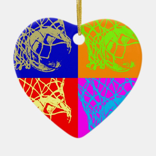 Pop Art Basketball Ceramic Tree Decoration (Front)