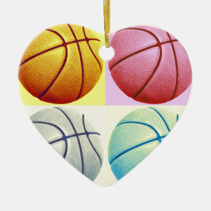 Pop Art Basketball Ceramic Tree Decoration