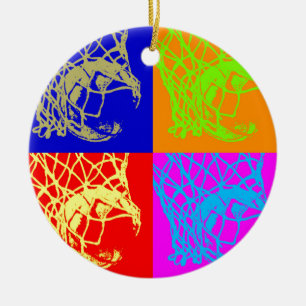 Pop Art Basketball Ceramic Tree Decoration