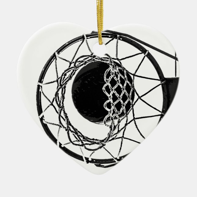 Pop Art Basketball Ceramic Tree Decoration (Front)