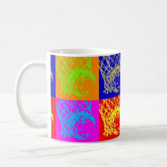 Pop Art Basketball Classic White Coffee Mug (Left)