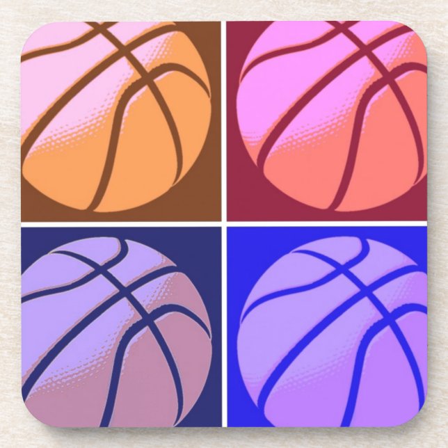 Pop Art Basketball Coaster (Front)