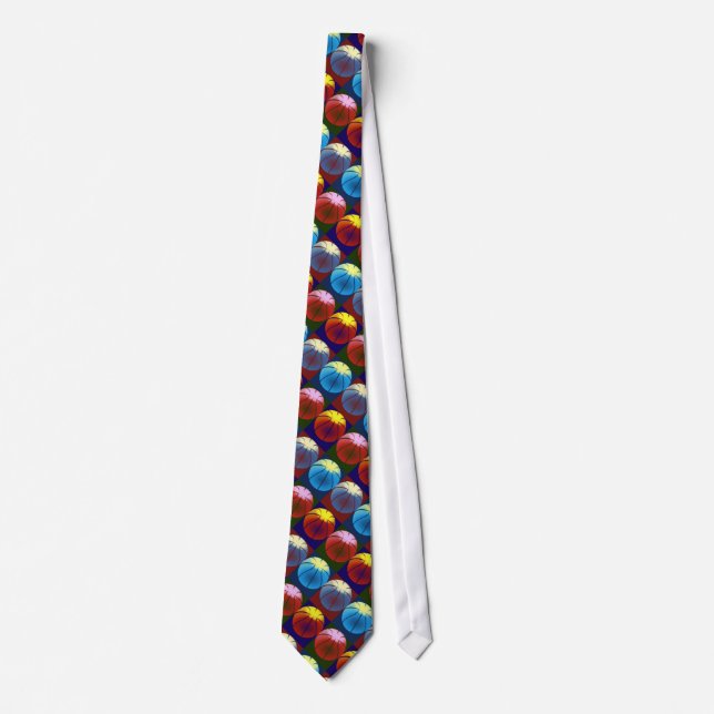 Pop Art Basketball Custom Tie (Front)