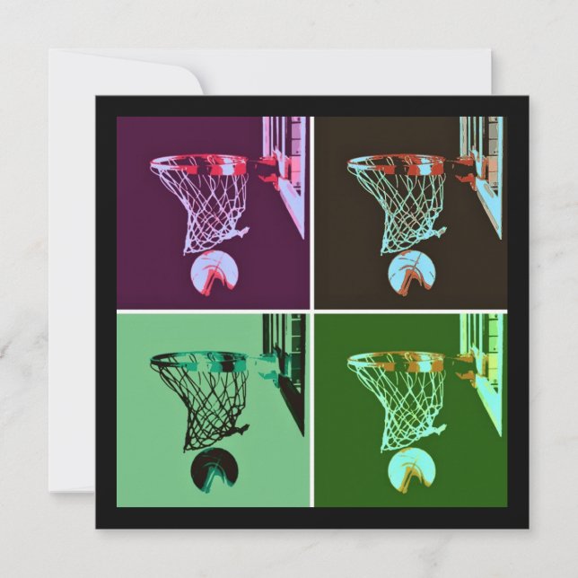 Pop Art Basketball Invitation (Front)
