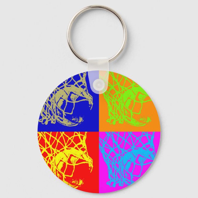 Pop Art Basketball Key Ring (Front)
