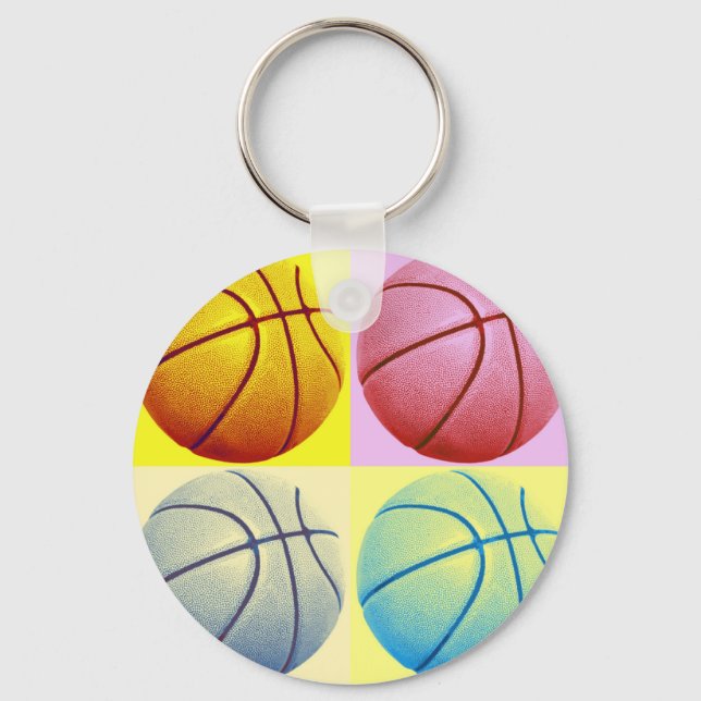 Pop Art Basketball Key Ring (Front)