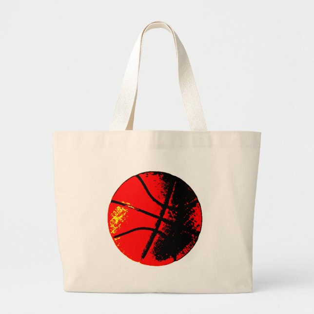 Pop Art Basketball Large Tote Bag (Front)
