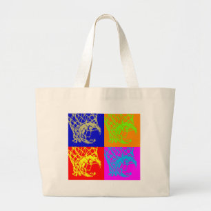Pop Art Basketball Large Tote Bag