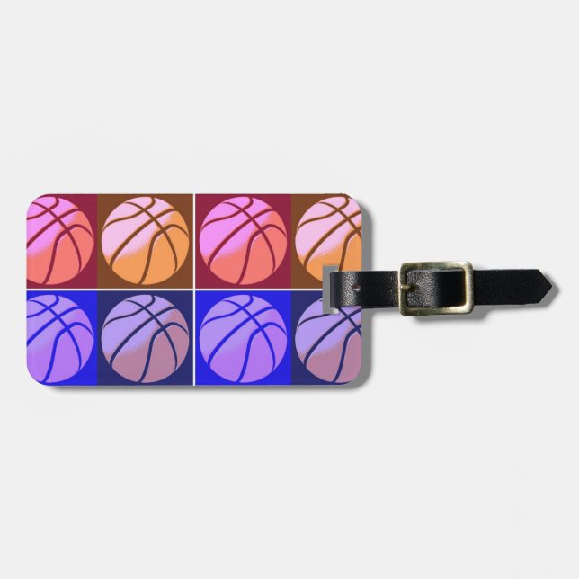 Pop Art Basketball Luggage Tag (Front Horizontal)