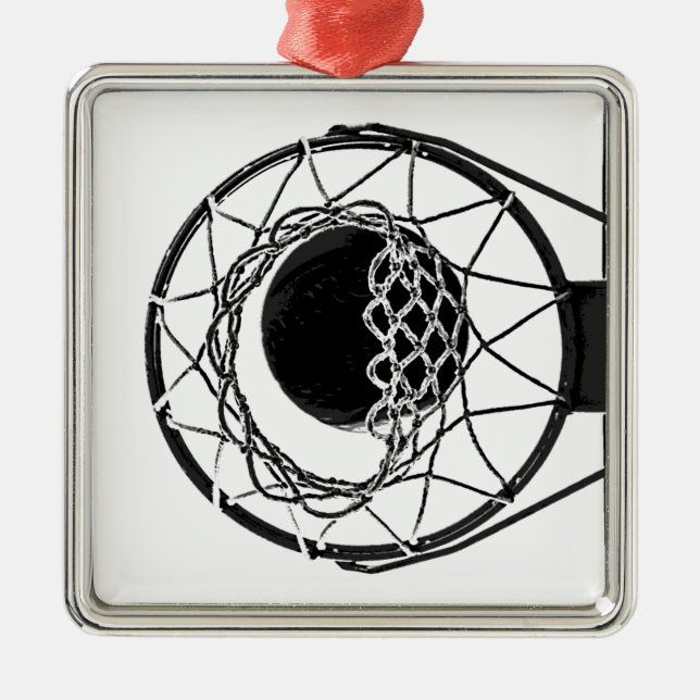 Pop Art Basketball Metal Tree Decoration (Front)