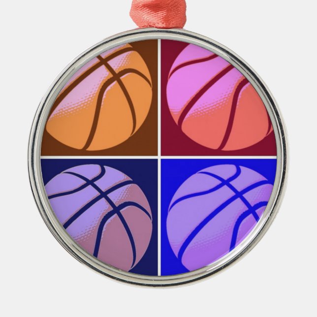 Pop Art Basketball Metal Tree Decoration (Front)