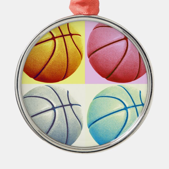 Pop Art Basketball Metal Tree Decoration (Front)