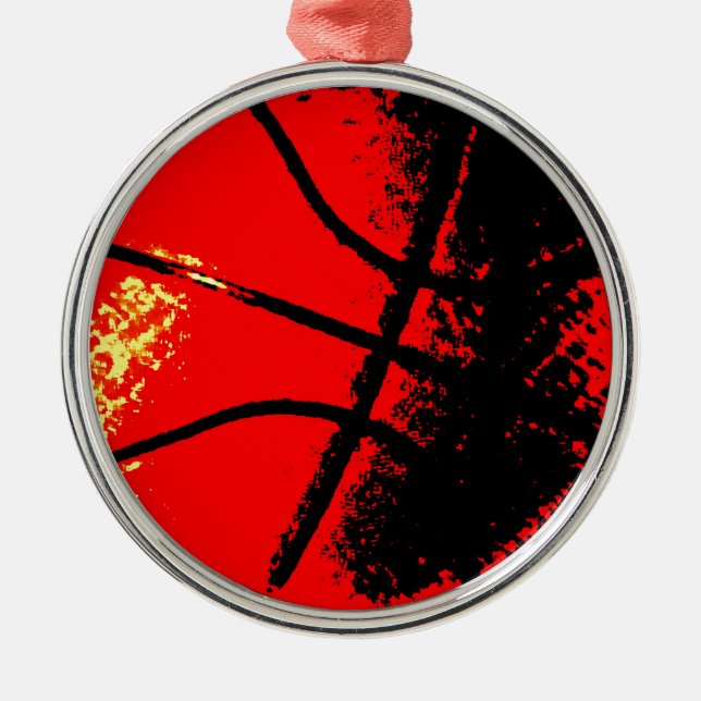 Pop Art Basketball Metal Tree Decoration (Front)