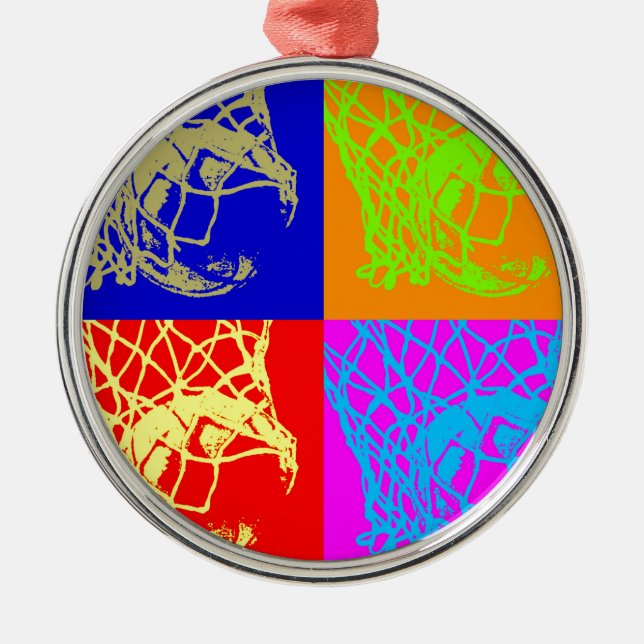 Pop Art Basketball Metal Tree Decoration (Front)