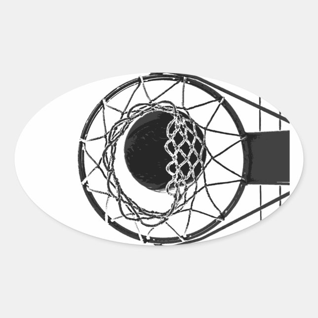 Pop Art Basketball Oval Sticker (Front)