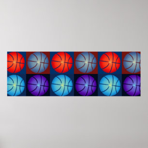 Pop Art Basketball Panoramic Poster