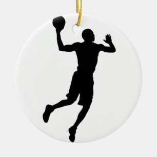 Pop Art Basketball Player Silhouette Ceramic Tree Decoration