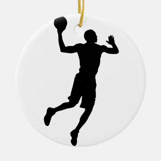 Pop Art Basketball Player Silhouette Ceramic Tree Decoration (Front)
