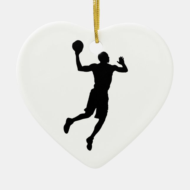 Pop Art Basketball Player Silhouette Ceramic Tree Decoration (Front)