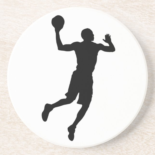 Pop Art Basketball Player Silhouette Coaster (Front)