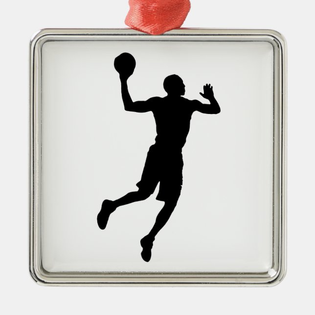 Pop Art Basketball Player Silhouette Metal Tree Decoration (Front)
