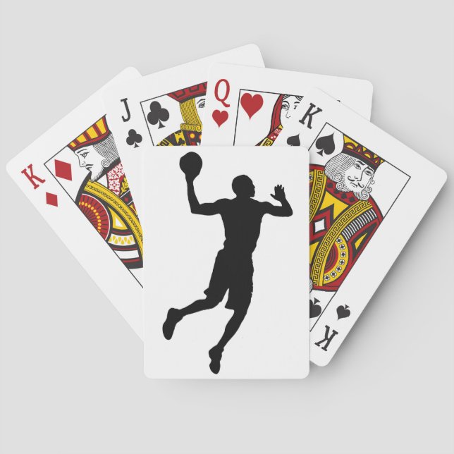 Pop Art Basketball Player Silhouette Playing Cards (Back)
